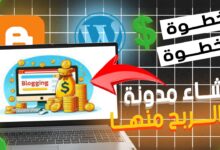 مخطط يوضح خطوات تحقيق الربح من المدونات، يتضمن عناصر رئيسية مثل إنشاء مدونة احترافية، الحصول على موافقة جوجل أدسنس، جذب الزوار، وتحقيق الأرباح.